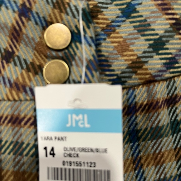 J.McLaughlin Yara Houndstooth Plaid Primt Zipper,Pocket Slim Straight Leg, 14 - Picture 4 of 9